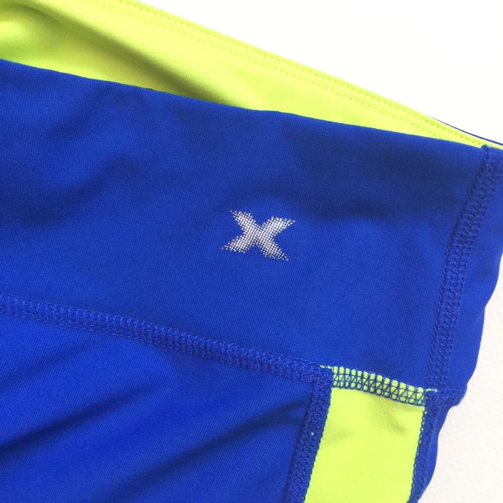 Xersion Blue/ yellow Fitted Capri workout Pants - Picture 3 of 5